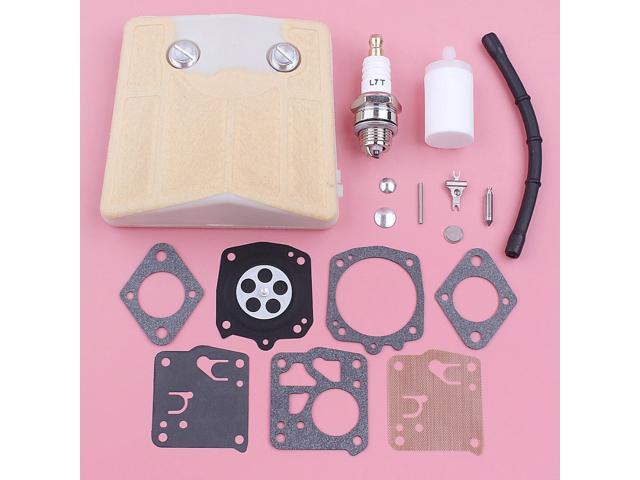 Air Fuel Filter Line Spark Plug For Husqvarna 61 66 266 Carburetor Repair Rebuild Kit Chainsaw Spare Replacement Part