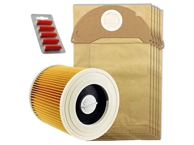 Photos - Vacuum Cleaner Accessory 5 X Wet & Dry IPX4 MV2 Bags & Filter For Karcher Vacuum Cleaner + Fresh 69