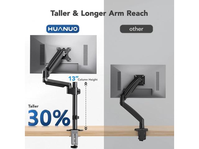 HUANUO Single Monitor Arm, Tall Computer Monitor Stand for 1332 inch Screens Holds 4.4-19.8 lbs, Adjustable Monitor Mount Gas Spring Full Motion...