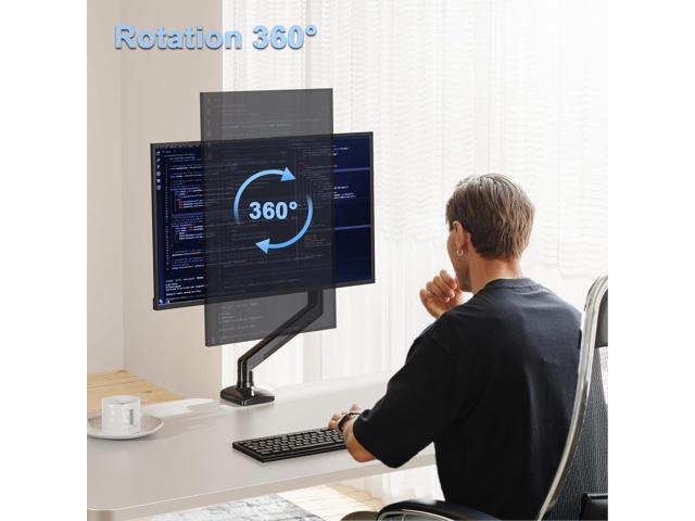 Single Monitor Mount Arm Fits up to 32 Inch, Desk Mount Holds 4.4-19.8lbs Computer Screen, Full Motion Gas Spring Monitor Desk Mount, VESA Mount...