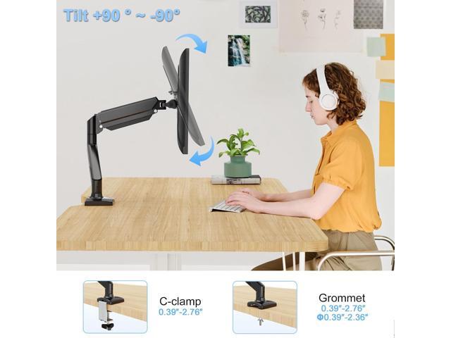 Single Monitor Mount Arm Fits up to 32 Inch, Desk Mount Holds 4.4-19.8lbs Computer Screen, Full Motion Gas Spring Monitor Desk Mount, VESA Mount...