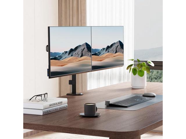 Mount-It! Dual Monitor Mount, Dual Monitor Arm for 2 Screens, Dual Monitor Desk Mount, Adjustable Tilt and Swivel Arms for Double Screens up to 32...