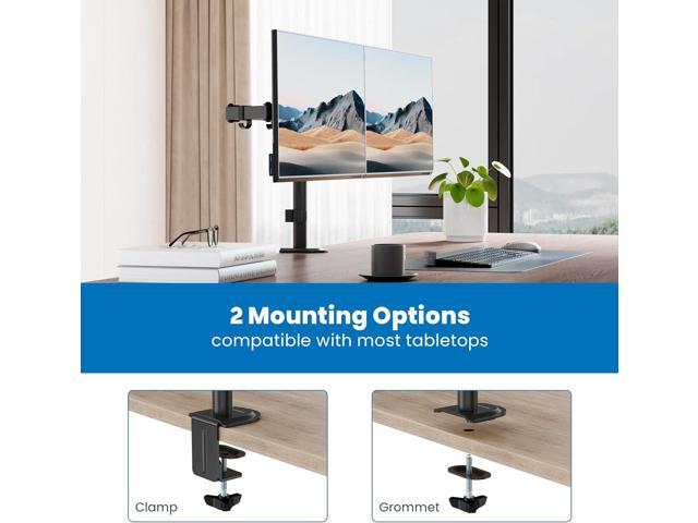 Mount-It! Dual Monitor Mount, Dual Monitor Arm for 2 Screens, Dual Monitor Desk Mount, Adjustable Tilt and Swivel Arms for Double Screens up to 32...
