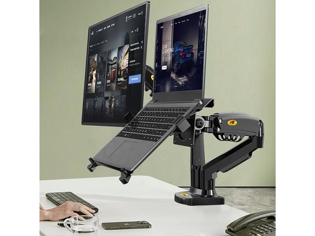 NB North Bayou Laptop Mount with Adjustable Tray for 10-17Notebook, Full Motion Arm with VESA Plate for 17-30Monitor,Clamp-on Grommet Mounting...