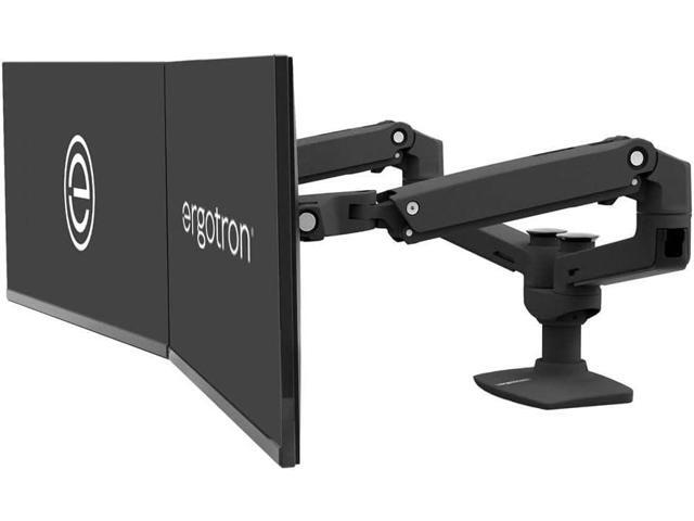 Ergotron LX Dual Monitor Arm, VESA Desk Mount for 2 Monitors Up to 27 Inches, 7 to 20 lbs Each Matte Black