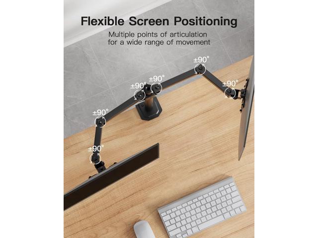 HUANUO Dual Monitor Mount for 2 Monitors up to 30 inches, Heavy Duty Dual Monitor Stand Holds up to 22 lbs, Dual Monitor Arm with Height Adjustable...