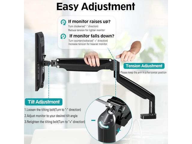 MOUNT PRO Single Monitor Mount Stand fits 22-35 inch/26.4lbs Ultrawide Computer Screen, Long Monitor Arm with Height/Tilt/Swivel/Rotation...