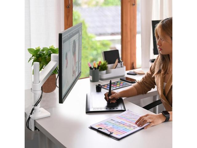 Ergotron NX Single Monitor Arm, VESA Desk Mount for Monitors Up to 34 Inches, 0 to 18 lbs White