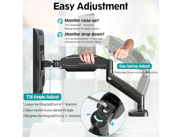 MOUNT PRO Dual Monitor Mount Fits 13 to 32 Inch Computer Screen, Height Adjustable Monitor Stand for 2 Monitors, Gas Spring Monitor Arm Holds up to...