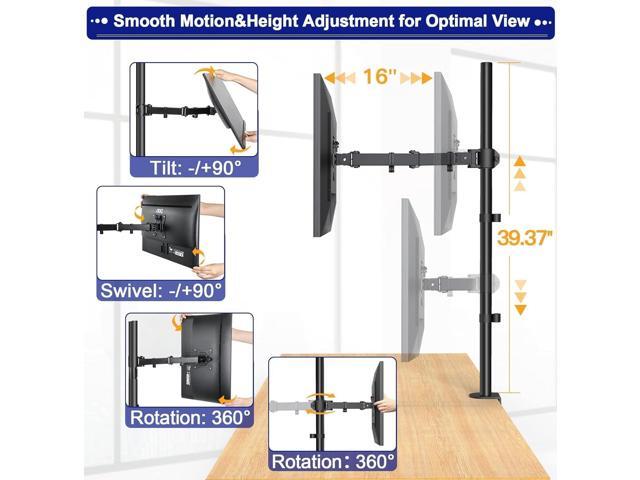 HUANUO Single Monitor Stand Desk Mount, Extra Tall 39 Inch Fully Adjustable Stand Computer Mount for 13-32 In Screen, Ultra Wide Screen to 38In,...