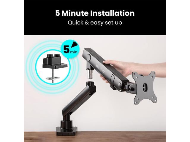 EVEO Premium Single Monitor Mount - 17 to 32 inch Single Monitor Arm Desk Mount, Adjustable Spring Monitor Stand, VESA Monitor Mount for Computer...