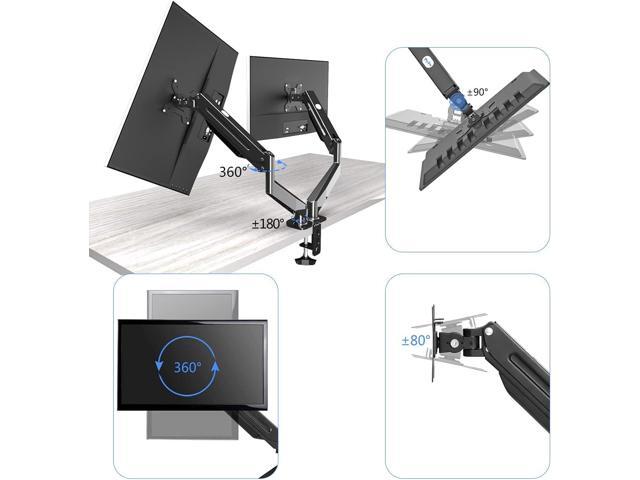 Suptek Dual Monitor Mount Stand-Height Adjustable Gas Spring Monitor Arm Desk Mount for 2 Computer Screens 17 to 32 inches - Each Arm Holds up to...
