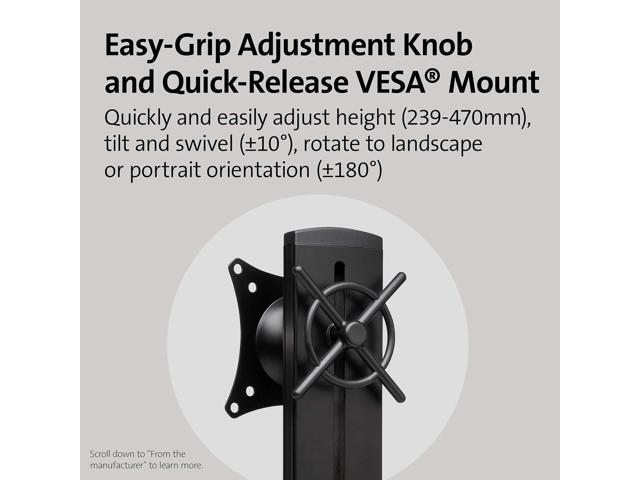 Kensington Single Monitor Desk Mount, C-clamp Vesa Monitor Stand Fits up to 32 inch Ultrawide Samsung LG Monitor, Low Profile Vertical Mount,...