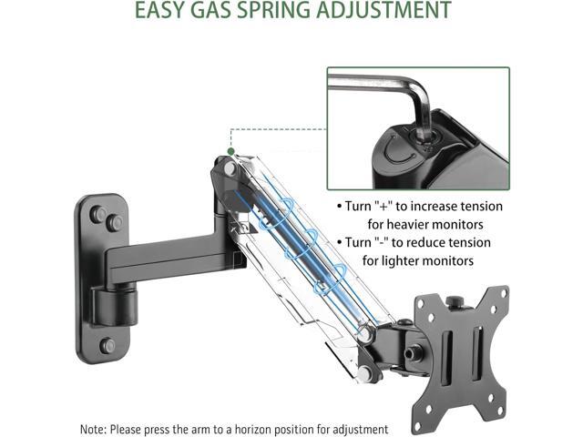 Monitor Wall Mount, Computer Monitor Wall Mount for 17-32 inch Flat/Curved Screens, Gas Spring Single Wall Mount Monitor Arm Holds up to 17.6lbs,...