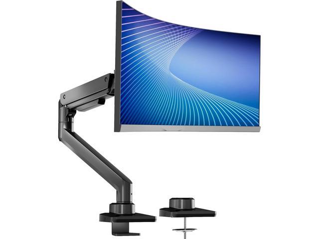 WALI Single Monitor Arm, Gas Spring Mount up to 49 inches, Ultrawide Monitor Arm Holds up to 44lbs, Heavy Duty Desk Mount with C Clamp and Grommet...