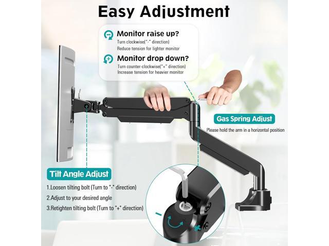 MOUNT PRO Single Monitor Mount for 22-43 inch Ultrawide Computer Screen, Premium Aluminum Heavy Duty Monitor Arm Desk Mount Holds 6.6lbs to 33lbs,...