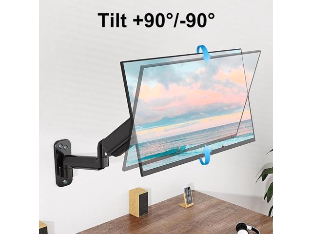 Monitor Wall Mount Fits Max 35 Inch/26.4lbs Computer Screen, Ultrawide Premium Single Monitor Arm, Full Motion Gas Spring Wall Monitor Mount with...
