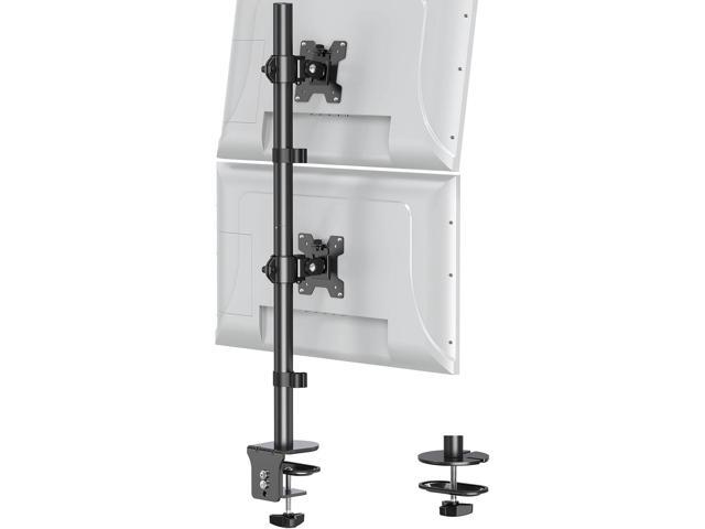 Vertical Dual Monitor Stand, Stacked Monitor Mount for 2 Screen Max 32 inches, Computer Monitor Arm Holds up to 17.6 lbs Each, Height Adjustable,...