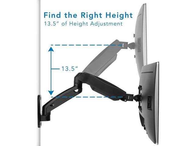 Mount-It! Monitor Wall Mount Arm VESA Wall Mount Monitor Arm Full Motion Gas Spring Arm Fits 13 15 17 19 20 22 23 24 27 30 32 Inch Screens with...