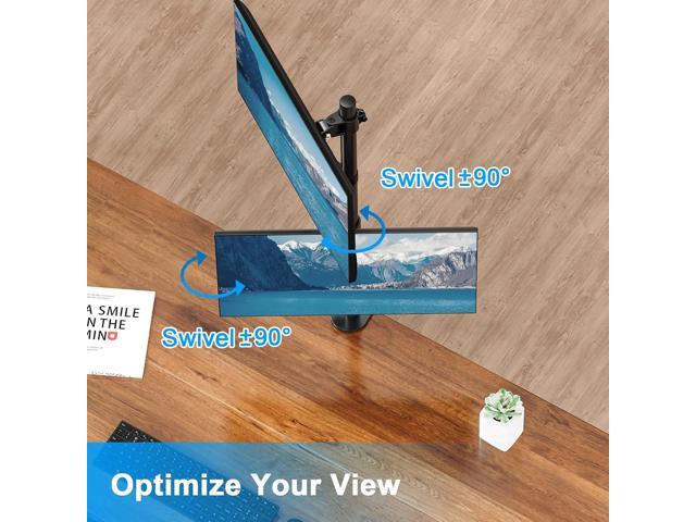 Vertical Dual Monitor Stand, Stacked Monitor Mount for 2 Screen Max 32 inches, Computer Monitor Arm Holds up to 17.6 lbs Each, Height Adjustable,...