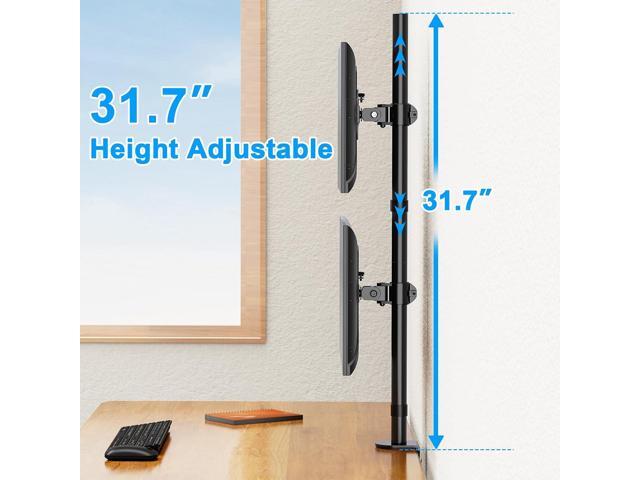 Vertical Dual Monitor Stand, Stacked Monitor Mount for 2 Screen Max 32 inches, Computer Monitor Arm Holds up to 17.6 lbs Each, Height Adjustable,...