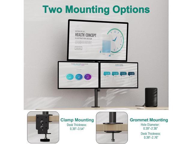 Triple Monitor Stand, Monitor Desk Mount for Three Screens up to 32 Inch, Stacked Monitor Arm for 3 monitors Max 17.6lbs per Arm, Height...
