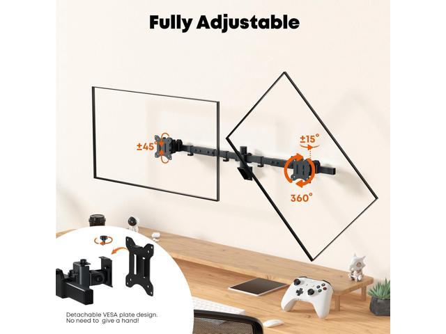 Monitor Wall Mount Dual 24-38 - Ultrawide Dual Wall Mount Monitor Arm, Flush Wall Setup, Max Load 22lbs per Monitor, VESA 75x75/100x100mm, Black