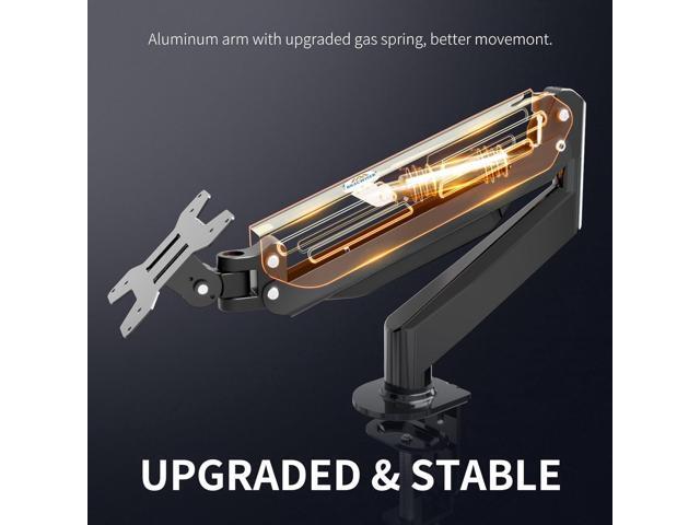 Bracwiser Monitor Mount 17-27 Inch Adjustable Gas Spring Desk Mount Stand Hold up to 13.2lbs with Clamp/Grommet Mounting Base (MD82)