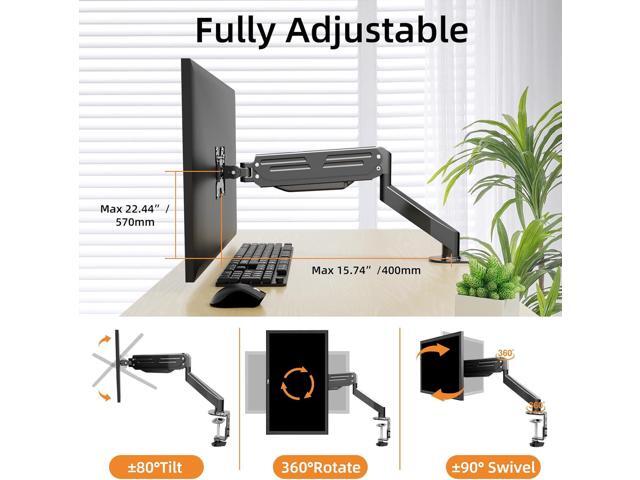 Bracwiser Monitor Mount 17-27 Inch Adjustable Gas Spring Desk Mount Stand Hold up to 13.2lbs with Clamp/Grommet Mounting Base (MD82)