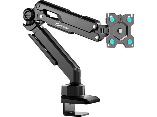 ONKRON Single Monitor Desk Mount for 13-34 Inch Screens, Up to 22 lbs, PC Monitor Arm, Gas Spring, 75x75 & 100x100 VESA, Full Motion, Black