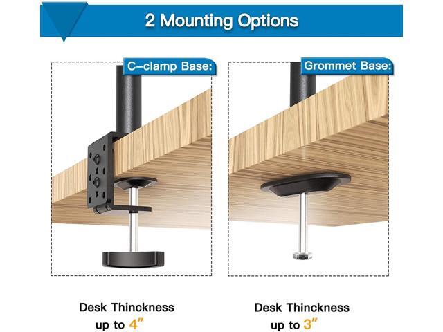 HUANUO Laptop Mount, Height Adjustable Dual Monitor Mount with Laptop Keyboard Tray Fit Two 13 to 27 Inch Flat Curved Computer Screens and 10 to 17...