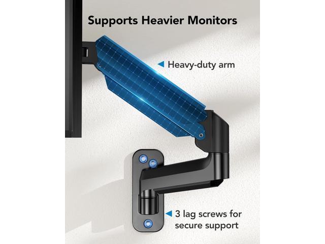 HUANUO Computer Monitor Wall Mount for 22 to 35 inch Flat Curved Screens, Single Wall Mount Monitor Arm Holds up to 26.4lbs, Height Adjustable Full...