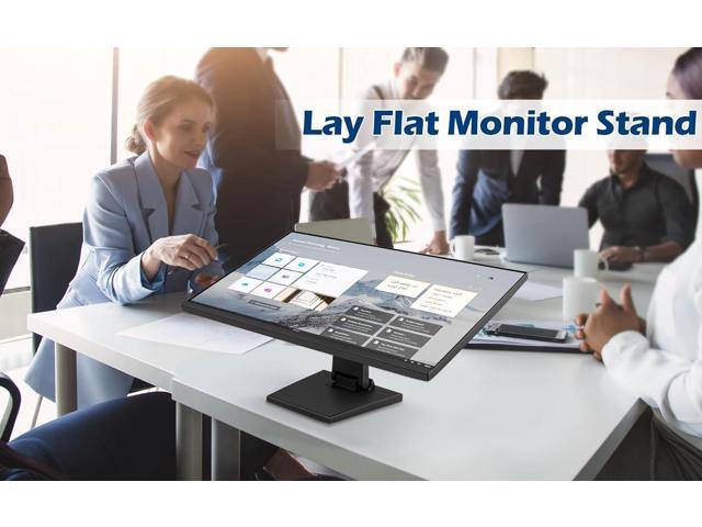 Lay Flat Monitor Stand - Foldable Low Profile Monitor Stands Compatible with VESA 75x75 and 100x100 Monitor Mounts WS-03A2