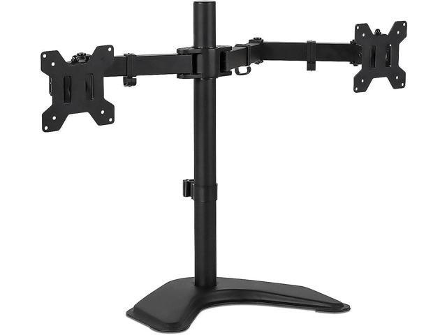 Mount-It! Dual Monitor Stand for Desk - Double Monitor Mount for 2 Screens up to 32 Inch and 17 Lbs - Free-standing Base Swivel, Tilt, Rotates 360...