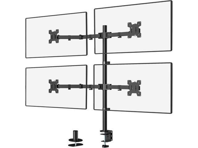WALI Quad Monitor Desk Mount, 4 Monitor Stand Fits Heavy Duty Computer Screen up to 27 inch, Full Adjustable Monitor Arm Holds up to 22 lbs per Arm...
