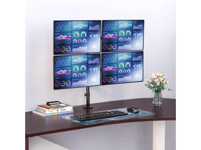 WALI Quad Monitor Desk Mount, 4 Monitor Stand Fits Heavy Duty Computer Screen up to 27 inch, Full Adjustable Monitor Arm holds up to 22 lbs per Arm...