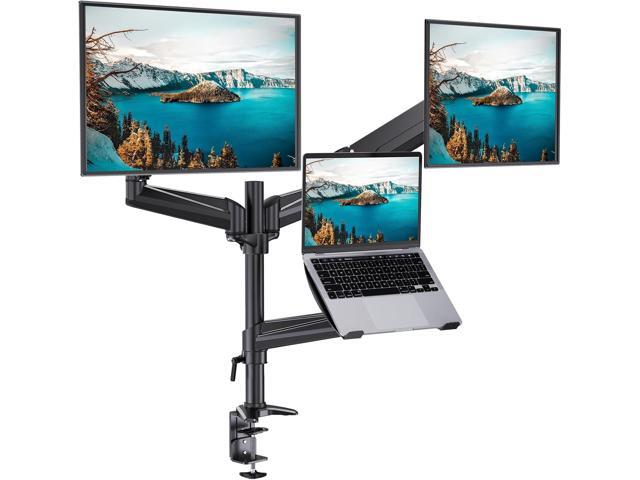 HUANUO Dual Monitor and Laptop Mount for Max 32 Monitor and 17 Laptop, Adjustable Spring Arm with Tilt, Swivel and Rotation, Dual Monitor and...