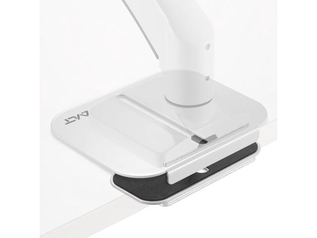 AVLT Adjustable Reinforcement Plate Bracket Mount for Fragile Tabletop - Supports Monitor Stand with C Clamp Or Grommet Installation - White