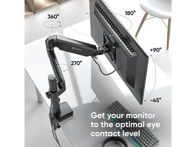 ONKRON Single Monitor Arm for 13-34 Inch Monitor, Gas Spring Monitor Arm Single up to 26.5 lbs - Desk Monitor Mount VESA 75x75-100x100 / Tilt...