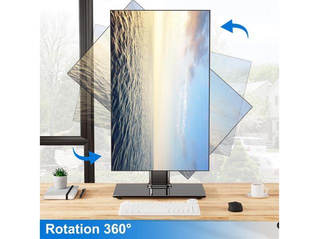 Single Monitor Stand Fits Max 32 inch Computer Screen, Free-Standing Monitor Desk Stand Hold up to 17.6lbs, Monitor Mount with Height Adjustment,...