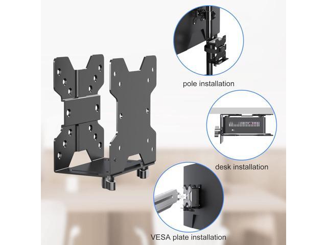 suptek Thin Client Mount Bracket Adjustable Mini PC Mount Bracket,CPU VESA Under Desk and Monitor Arm Computer Holder, Black, ZJJ002