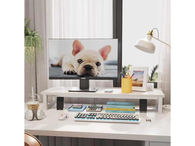 Dual Monitor Stand Riser, 39Inch Large Monitor Stands for 2 Monitors, Computer Monitor Stand, Wooden Desktop Oraganizer Shelf for Office Desk...