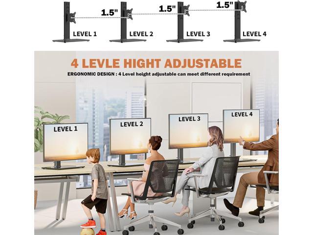 Single LCD Computer Monitor Free-Standing Desk Stand Mount Riser for 13 inch to 32 inch Screen with Swivel, Height Adjustable, Rotation, Vesa Base...