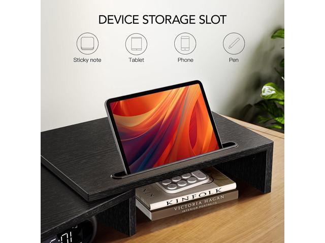 AMERIERGO Dual Monitor Stand Riser for 2 Monitors, Monitor Stand for Desk, Adjustable Computer Monitor Stand with 2 Slot, Multifunctional Desktop...