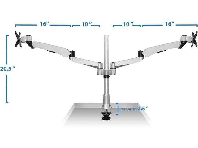 Mount-it! Height Adjustable Full Motion Two Monitor Computer Desk Mount Spring Arm Quick Release with Grommet Base (MI-45111)