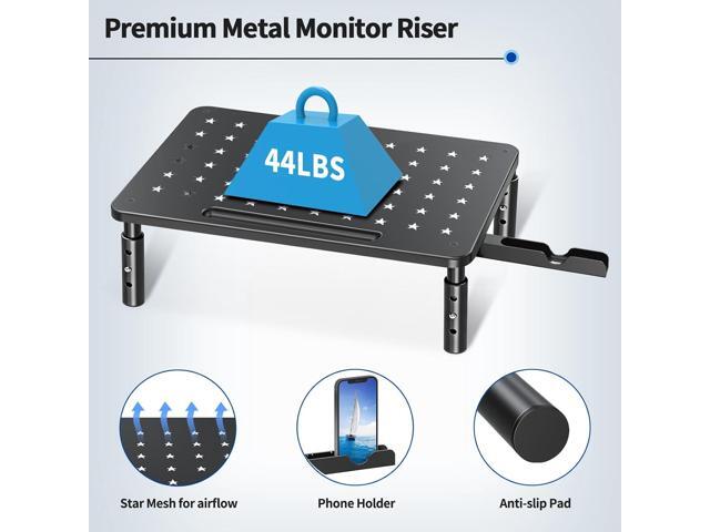 Zimilar 2 Pack Monitor Stand, 3 Height Adjustable Stand with Unique Star Mesh for Computer, Laptop, Printer, Notebook, iMac, Premium Metal Monitor...