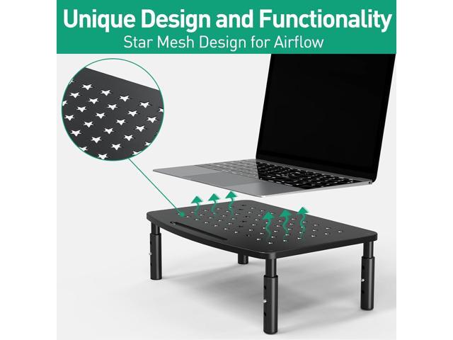 Zimilar 2 Pack Monitor Stands Risers, 3 Height Adjustable Monitor Riser for Laptop, Printer, iMac, PC, Premium Metal Monitor Stand Riser for 2...