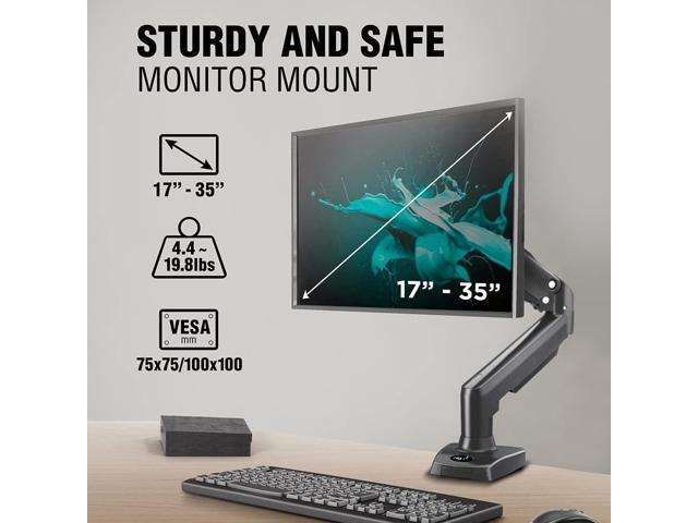 ELG Full Motion Swivel Single Monitor Desk Mount Stand: Empower Your Workspace with Unmatched Flexibility for 17 to 35'' Displays (4.4lbs to...