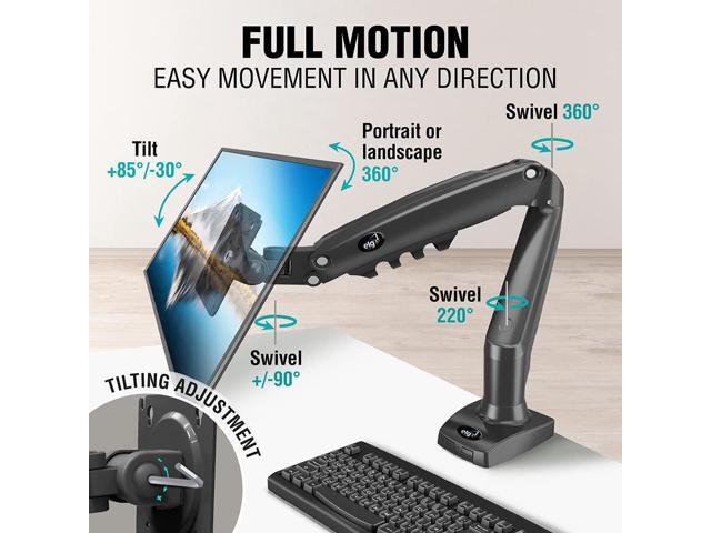 ELG Full Motion Swivel Single Monitor Desk Mount Stand: Empower Your Workspace with Unmatched Flexibility for 17 to 35'' Displays (4.4lbs to...