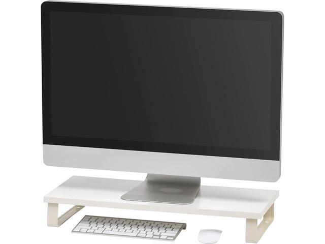 IRIS USA 1-Tier Multi-Purpose Modern PC Monitor Organizer Stand with Metal Legs, Ergonomic Desktop and Countertop Riser for Computer Laptop TV...